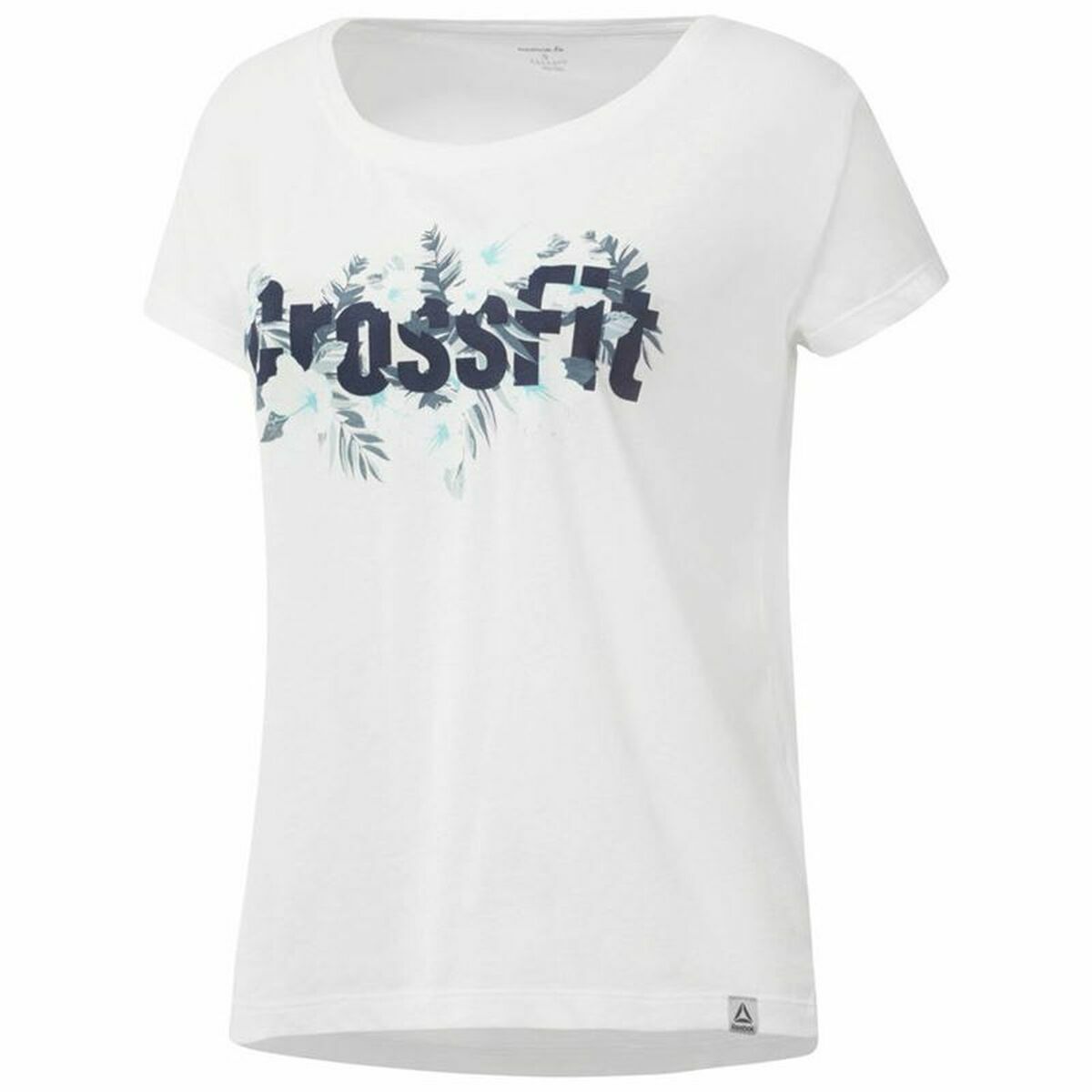 Women’s Short Sleeve T-Shirt Reebok Floral Easy Crossfit White