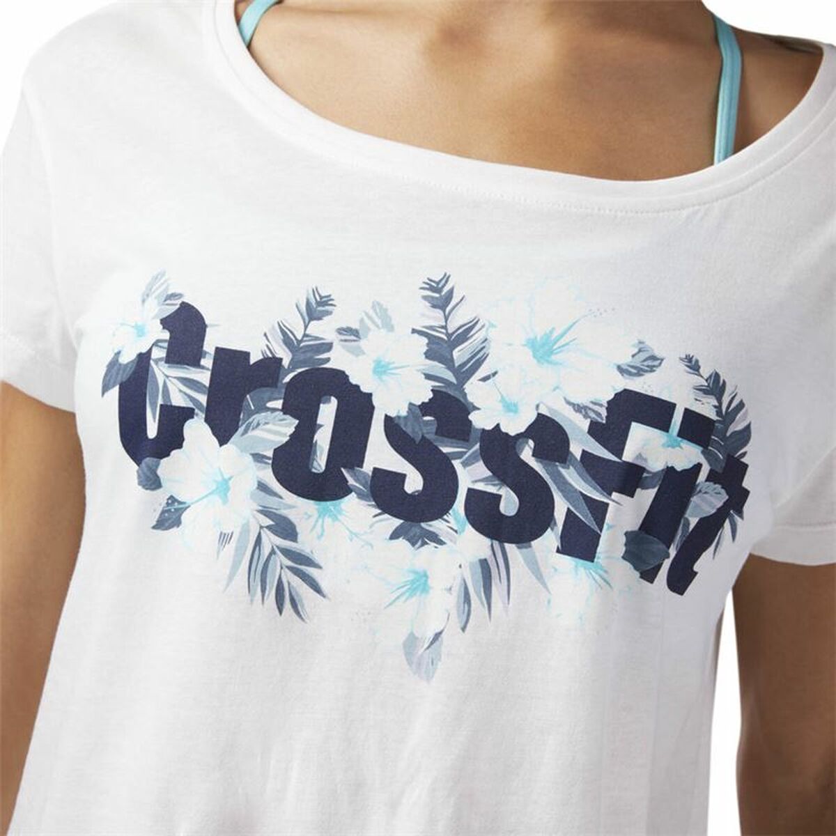 Women’s Short Sleeve T-Shirt Reebok Floral Easy Crossfit White