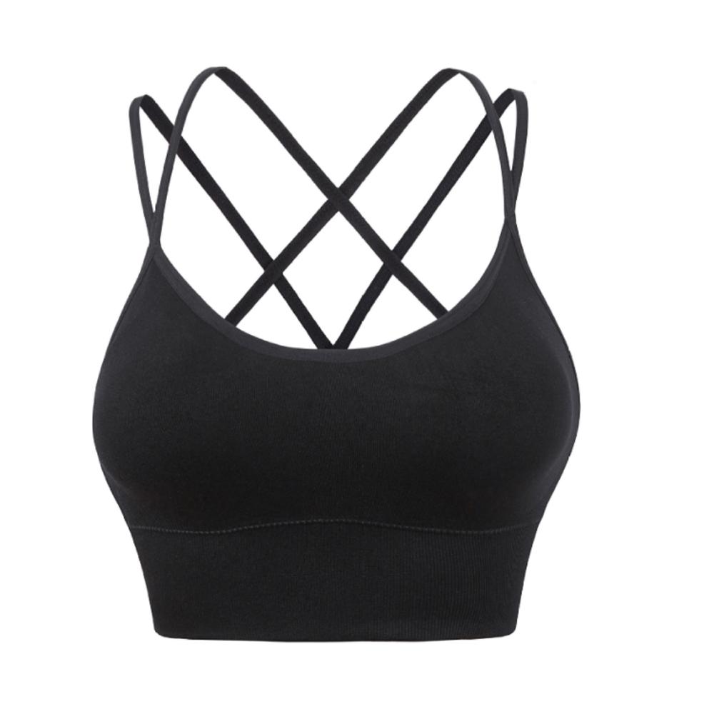 Sport Bras Cross Back Padded Cross Cropped Bras for Yoga Fitness