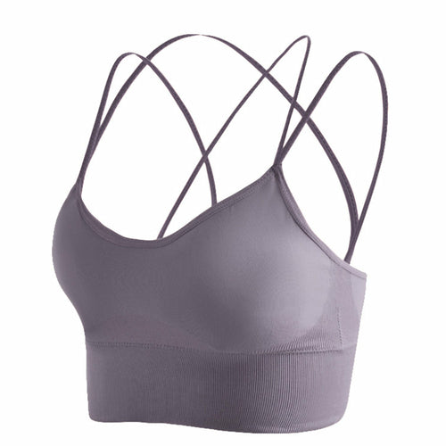 Sport Bras Cross Back Padded Cross Cropped Bras for Yoga Fitness