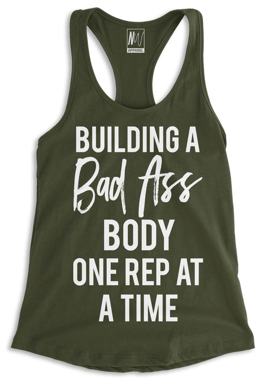 Building a Bad As* Body Racerback Tank Top - Pick Color