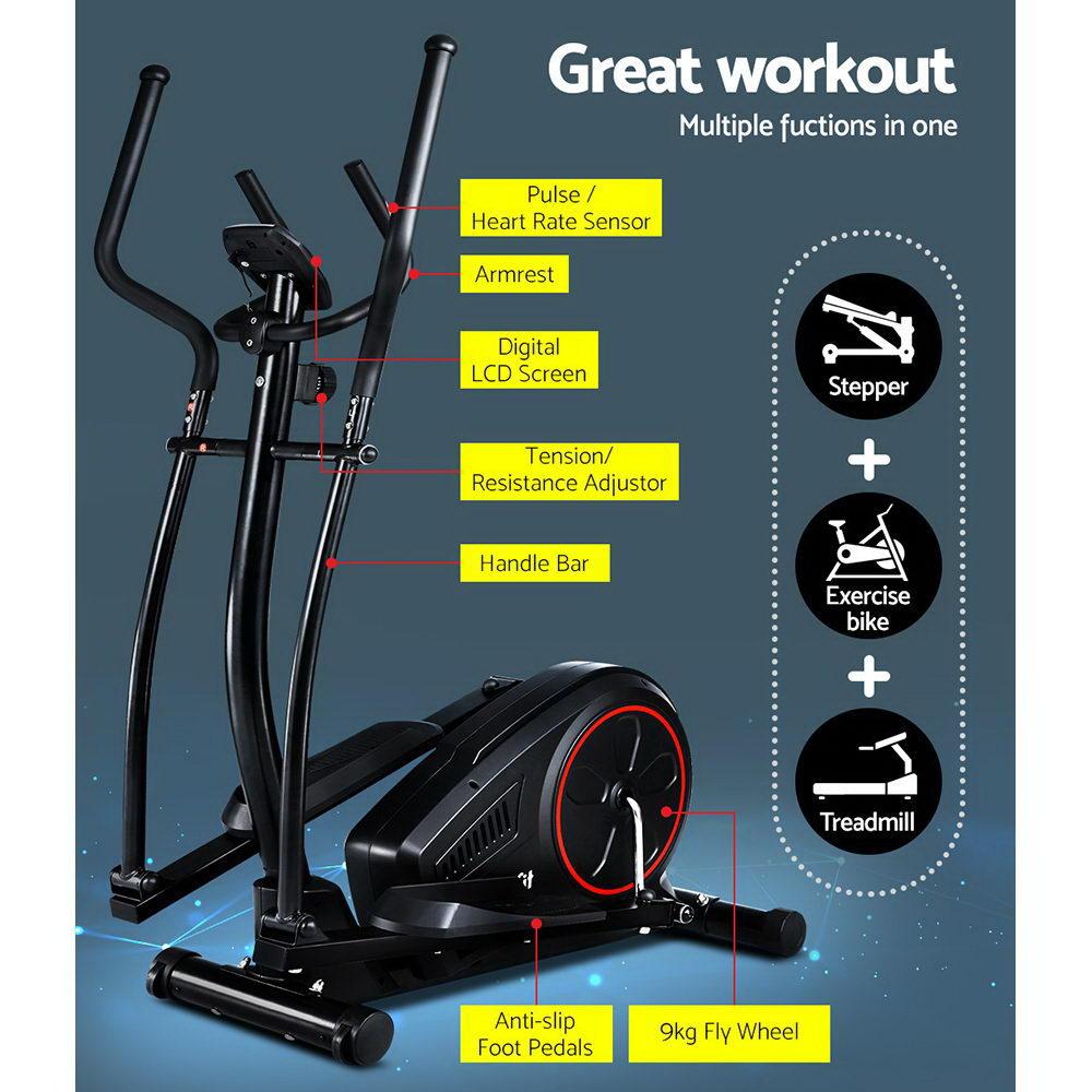 Everfit Exercise Bike Elliptical Cross Trainer Home Gym Fitness