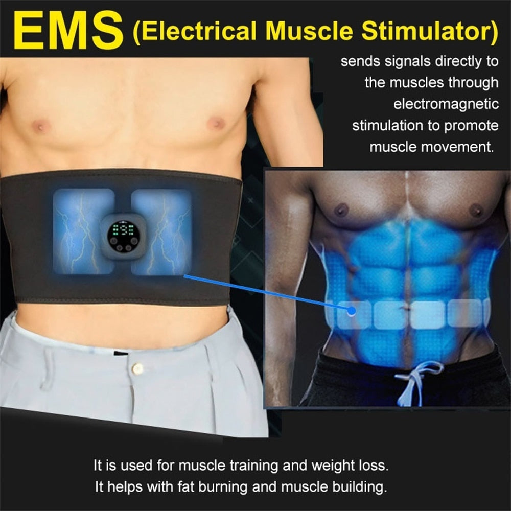 EMS Fitness Trainer Belt Waist Support Abdominal Muscle Stimulator