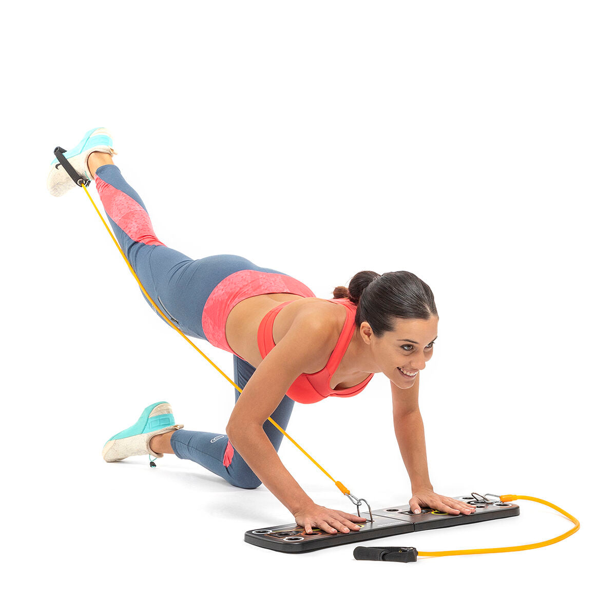 Push-Up Board with Resistance Bands and Exercise Guide Pulsher