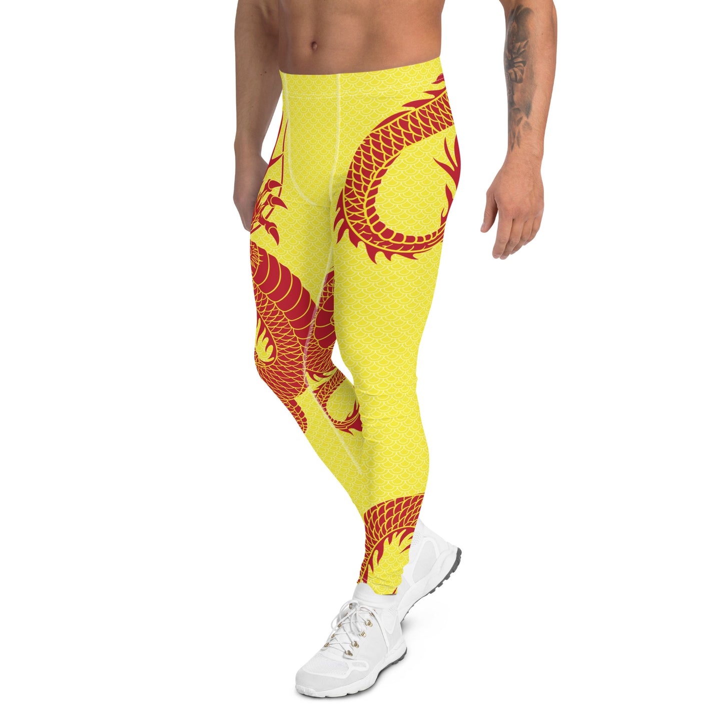 Red Dragon Yellow Leggings for Men