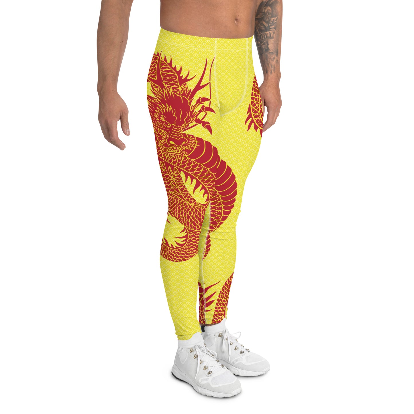 Red Dragon Yellow Leggings for Men